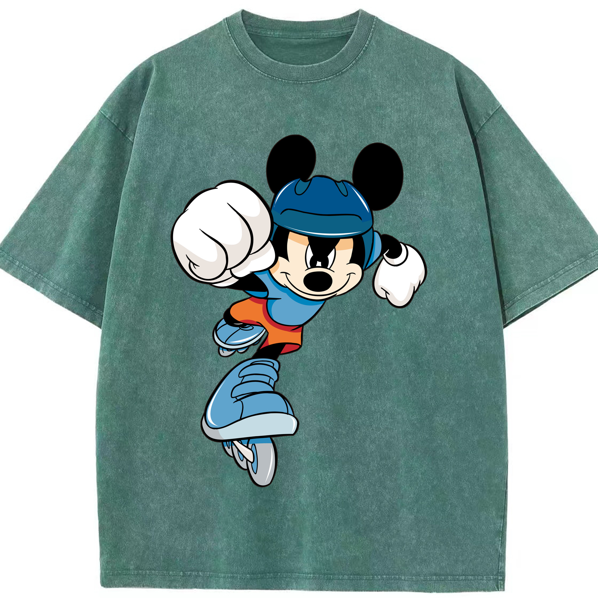 （画像用） ミッキーマウス Mickey Mouse 綿100% ヴィンテージ風 半袖Tシャツ（フロントプリント）